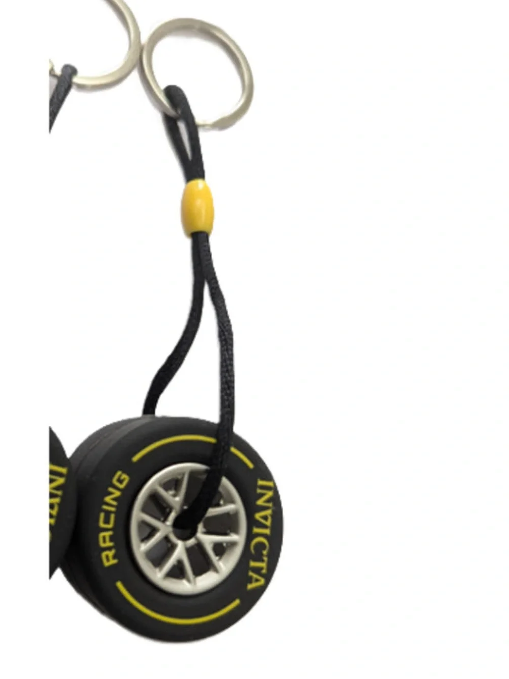 Invicta Formula 1 Racing Tire Keyring Unisex Black and Yellow - NWT